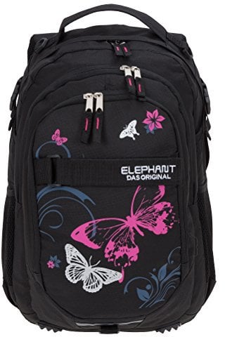 ELEPHANT Schulrucksack Hero Signature Rucksack Motiv 12679 (Butterfly Black PINK)