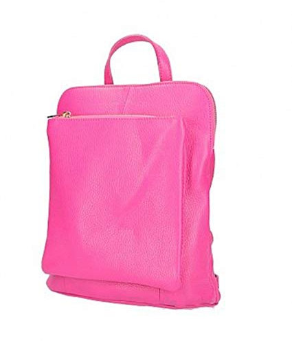Superflybags Borsa Donna 38X29X16 Cm Modello CALTANISSETTA Borsa A Mano Donna In Vera Pelle Dollaro Made In Italy Borsa Donna Grande Doppio Scomparto Chiusura Zip Tracolla Regolabile (FUCSIA)