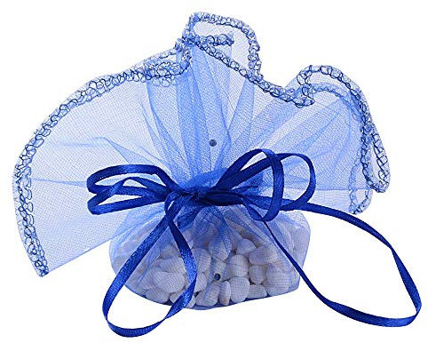 BigBigShop (Dia. 26cm 100 stück Rund Organzasäckchen Hochzeit Organzabeutel Kommunion Geschenkbeutel Taufe Schmuckbeutel Organza (Dunkelblau)