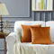 Kissenbezug Samt Kissenbezüge 45x45cm Dekorative Kissenhülle Zierkissenbezüge für Sofa Wohnzimmer Schlafzimmer und Auto 2er Set Orange Zimt