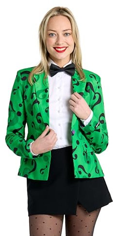 Suitmeister Damen-Blazer - The Riddler DC Comic Characters - Tailliert Party Kostüme - Grün