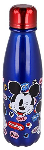 Stor8412497501403Niños Aluminio Botella, 600 ml Capacidad, Mickey Mouse