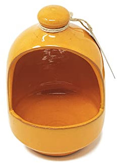 Verano Spanish Ceramics Selena Glaze Hand Dipped Salt Pig - Home Kitchen Restaurant Café Decorative Décor - Salt Cellar Pepper Seasoning Holder Caddy Spices Condiments Storage Pot - Orange