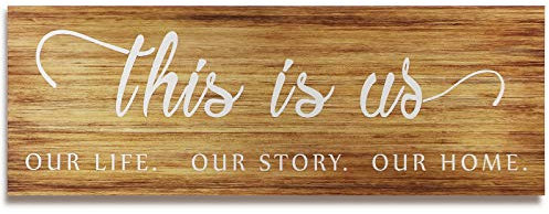 Jetec This Is Us Wall Sign Wooden Family Wall Plaques Inspiration Sign Farmhouse Entryway Rustic Plaques Art with Quotes for Living Room Bedroom Christmas Decorations(Brown)
