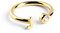 SINGULARU - Personalisierter Letter Spark Ring. Sterlingsilber mit 18 Kt Vergoldeter Beschichtung und Zirkonia. Schmuck für Damen. Buchstabe J.