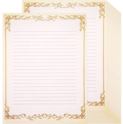 200 Blatt Vintage liniertes Schreibpapier Briefpapier mit Linien, liniertes Schreibpapier, ausgefallenes liniertes Papier, antikes Retro, liniert zum Schreiben von Gedichten, Notizen, 20x27 cm