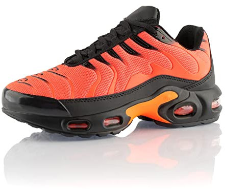 Fusskleidung® Damen Herren Sportschuhe Dämpfung Sneaker leichte Laufschuhe Orange Orange Schwarz EU 43