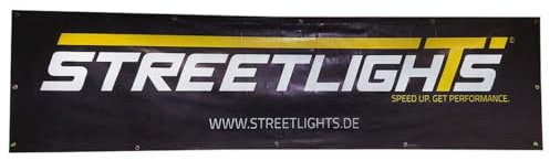 2EXTREME Banner 2500x620mm STREETLIGHTS schwarz kompatibel für Roller, Scooter, Tuning, Deko, Werkstatt