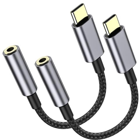 LERTOSEN 2 Pack USB C to 3.5mm Headphone Jack Adapter – HiFi Audio Dongle, Type C to Aux Female Cable Cord Compatible with iPhone 17/16/15 Pro Max, Samsung S25/S24/S23, iPad Pro, Pixel, MacBook