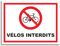 Plaque de signalisation Vélo interdit en aluminium 20x15 cm