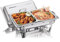 Vintage Gourmet® Chafing Dish Buffet Set, DOUBLE FOOD PAN (2 x 4.25 ltr) Stainless Steel 8.5 litre Capacity Food Warmer Chafer Set with Lid for Buffet Weddings Parties Banquets Catering Events