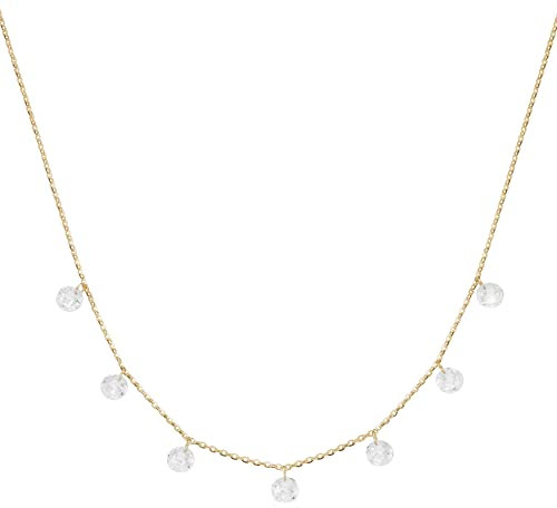 Luigi Merano Collier Mit Zirkonia Steinen, Gold 375 Gold, 45 Cm 375 Gelbgold