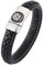 Whoiy Armbänder Herren Leder, Armreifen Schwarz Eule Lederarmband für Männer 16.5cm Herren Schmuck Geschenke