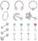 Milacolato 17Pcs Helix Piercings Knorpel Ohrringe Ohrstecker Für Frauen Piercing CZ Opal Edelstahl 16G Labret Flach Zurück Ohr Daith Tragus Helix Piercing Set Für Damen Silber