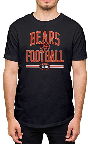 Hybrid Sports NFL Football Arch – Offiziell lizenziertes kurzärmeliges Fan-T-Shirt für Erwachsene für Damen und Herren, Chicago Bears - Schwarz, S