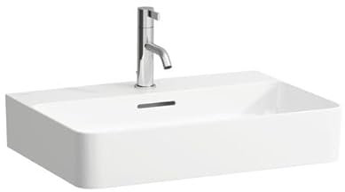 LAUFEN VAL Aufsatzwaschtisch, 3 Hahnlöcher, ohne Überlauf, US geschl. 600x420mm, H8162837571581, Farbe: weiß matt