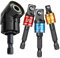 CIGOTU Impact Grade Socket Adapter Set - 3 Pcs Extension Drill Bit Socket Wrench Adapter for Impact Driver 1/4 3/8 1/2 Drive, 105 Degree Right Angle Drill Attachment for Household Workplace Industry
