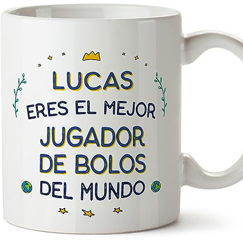 MUGFFINS Tazas Personalizadas para JUGADOR DE BOLOS hombre - En Español - Mejor del Mundo - 11 oz / 330 ml - Regalo Personalizable original y divertido