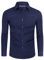 DEMEANOR 4-Way Stretch Mens Shirts Long Sleeve Muscle Fit Formal Dress Shirts for Men Non Iron Casual Shirts Business Wedding Work Navy