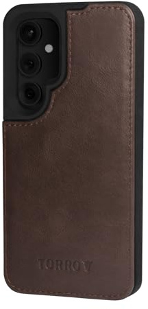 TORRO Hülle Kompatibel mit Samsung Galaxy S24 5G – Premium Leder Bumper Hülle (Dunkelbraun)