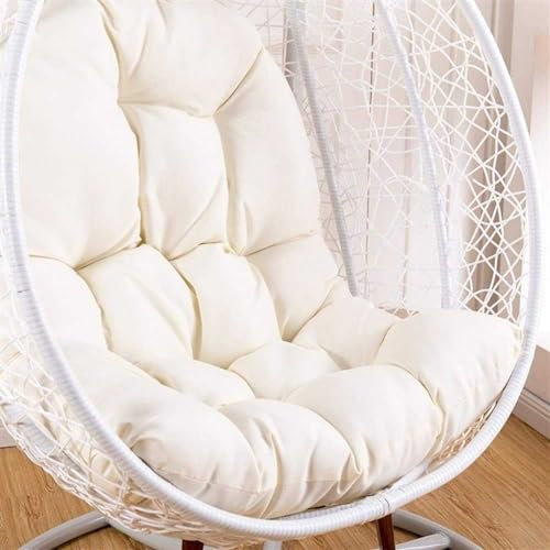 Jardín Terraza Columpio de mimbre Silla colgante de huevo de mimbre Hamaca Cojín de silla colgante Cesta de gran tamaño para Balcón Silla Colgante Cojines Columpios(Solo cojín, Silla no incluida)