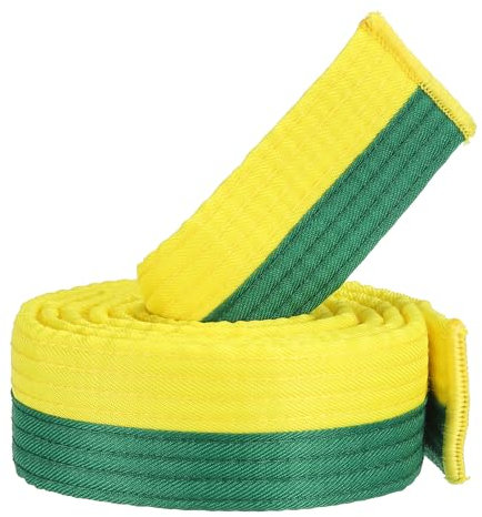 PATIKIL Taekwondo Farbiger Ranggürtel, 1,6 x5,2 Ft 1,6 M Polyester Kampfsport Judo Karate Gürtel für Unterricht Praxis, Gelb-Grün