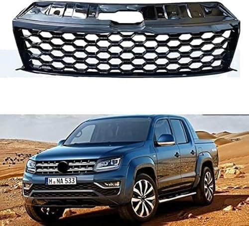 LIQIQ für VW Amarok V6 2015-2019 Kühlergrill,Front Bumper Upper Grille, Hood Grille,Kidney Double Bridge Sport