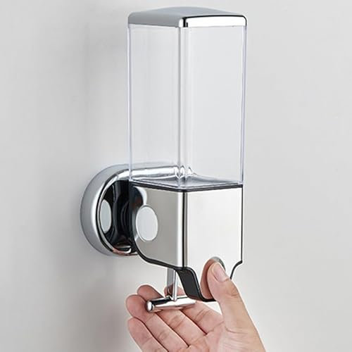Manual Presshead Wall Mounted Soap Dispenser, Shower and Lotion Dispenser for Home, Bathroom, Kitchen, Hotels, Restaurants (Transparent, 500ml)