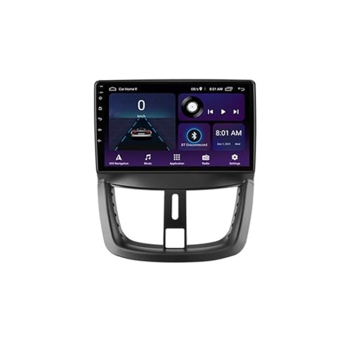 Android 12 Car Stereo for Peugeot 207 2006-2015 9 Touchscreen Car Radio Support Sat Navi WiFi 4G Bluetooth SWC RDS GPS with Wireless CarPlay Android Auto FM USB Backup Camera(T3: 2G+32G)