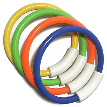 Alasum 4piezas Anillos De Buceo Coloridos para Juguetes De Entrenamiento Agua para Aprender Nadar y Bucear Naranja Verde Amarillo Azul