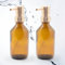 2X Seifenspender 250 ml aus Glas - Braunglasflasche |Ø 6.5 x 18 cm - mit goldenem Pumpkopf | Stilvoller Spülmittelspender, Handseifenspender & Pumpspender - ideal für Küche, Bad und Dusche