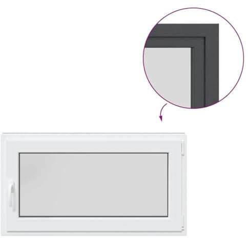 vidaXL - RISOR Anthrazit Kellerfenster 110x70 cm - PVC Rahmen kippen & drehen - Sichere auslaufsichere Struktur mit Wärmedämmung für Keller, Gartenhaus, Garage