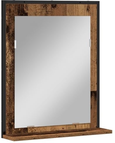 vidaXL rustikaler wandmontierter Spiegelschrank für Badezimmerlagerung | Altes Holz Finish mit viel Platz für perfekte Vanity und gepflegte Textur, solides Design, schwebende Schränke für Badezimmer