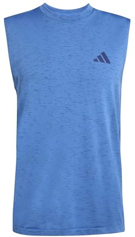 adidas Men's Workout Essentials Seamless Sleeveless T, ray Blue Mel, L