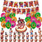 Wild Geburtstagsballon Set 46 Stück Wildnis Kampf Geburtstag Dekorationen, Cartoon Theme Party Zubehör für Kinder Jungen Mädchen, enthalten Glückwunsch zum Geburtstag Banner, 25Cake Topper, 20Ballons