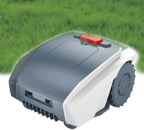 Tondeuse à gazon électrique entièrement automatique avec 3 lames, largeur de coupe 19 cm, angle d'inclinaison ± 25 %, hauteur de coupe réglable de 20 à 55 mm, efficacité de 100 m²/h pour jardin et