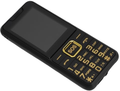 Tonysa 2,6 HD -Smartphone, Big Button Phone, Notfall -Taschenlampe und Sprachankündigung, Dual SIM Entsperrtes Senior -Telefon mit Shatterproof -Bildschirm, 2500 MAh Long Battery (nur (Black)