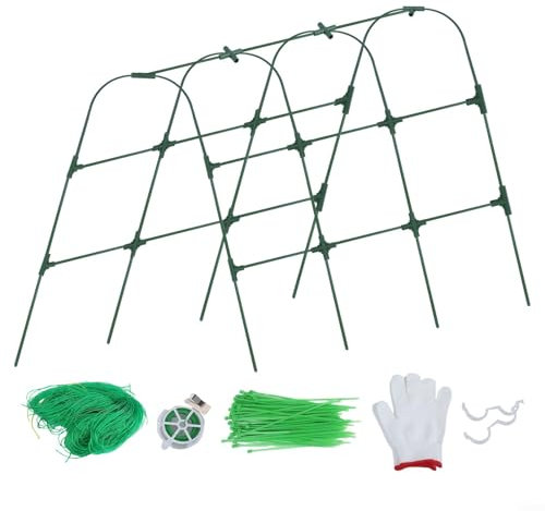 Treillis métallique en forme de U, jardin en forme de U pour treillage d'escalade, treillis de jardin robuste avec filet pour concombres, tomates, raisins