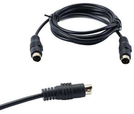 Hoite Cable S-Video Mini DIN de 4 pines macho a macho, chapado en oro, para reproductores, videocámaras, portátiles, televisores, monitores y transferencia de vídeo (1,8 m, 6 pies)