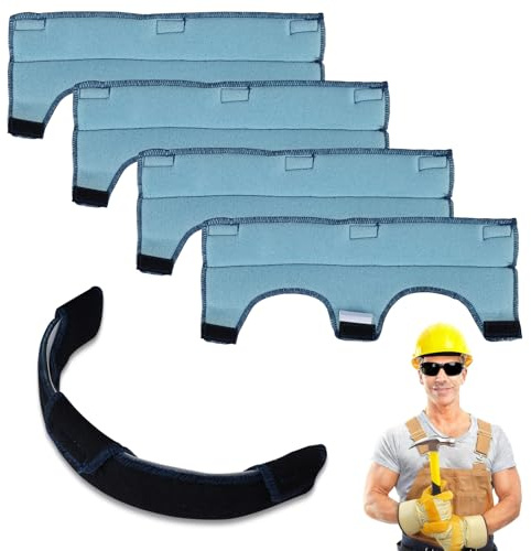 4 Stück waschbare Schutzhelm-Schweißband, selbstklebend, schwarz, Schutzband, wiederverwendbar, Helm, Schweißpolster, Ersatz für Bauarbeiten, Schweißen, Industrie, Hardhat, Damen und Herren