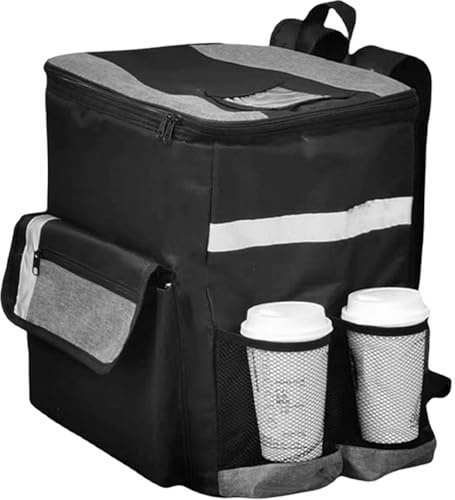 Isolierte Lebensmittel-Liefertaschen – 35 x 20 x 40 cm, wasserdichter | Rucksack, Becherhalter, Aufbewahrung, Thermo-Lebensmittel-Träger, isolierte Picknicktasche, Strandtasche, Liefer-Organizer