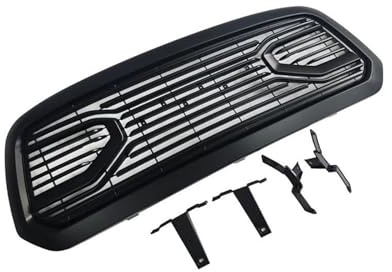 Front Nieren Gitter Für Dodge Für Ram 1500 Frontstoßstangengrill-Montagestil, Schwarzer Mesh-Grill Mit LED-Tagfahrlicht (DRL) 2013–2018 Doppelsteg Grill(Without yellowlight)
