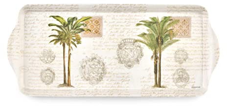 Pimpernel Bandeja de sándwich Vintage Palm Study - Bandeja rectangular de melamina con diseño de palma botánica tropical - Bandeja de servir apta para lavavajillas para aperitivos, pasteles o