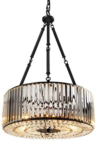 Casa Padrino Luxus Hängeleuchte Gunmetal Finish/Glas - Art Deco Restaurant - Hotel Lampe Leuchte