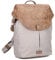 Zwei Damen City-Rucksack Olli O12 Rucksack (7 L) im Retro-Look mit Blumenanhänger im Canvas-Style mit Lederoptik, Hauptfach mit Reißverschluss, gepolstertes Laptopfach, wasserabweisend (creme)