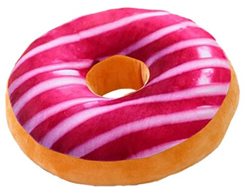 Nunubee rundes Donut-Kissen, Pl¨¹sch, Zierkissen f¨¹r B¨¹rostuhl, Autositz., Stil 1, 40 * 40cm