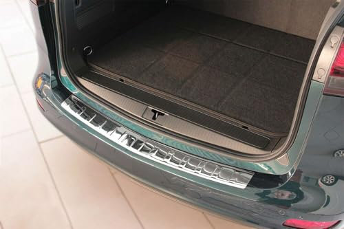 RECAMBO Ladekantenschutz Edelstahl kompatibel für OPEL Zafira C Tourer 2011-2019 - Hochglanz poliert, Chrom Look - Styling und Schutz für die Stoßstange