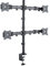 PureMounts PM-OFFICE-04 Schreibtischhalterung für 4 Monitore 33-69 cm (13-27 Zoll), neigbar: -45° bis 45°, schwenkbar: 180°, drehbar: 360°, höhenverstellbar, Traglast: max 8 kg, VESA 100x100 schwarz