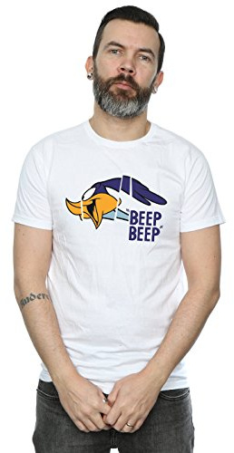 Looney Tunes Herren Road Runner Beep Beep T-Shirt Large Weiß