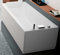 BadSchale eckig Haus Marke Calos Standard 150x70 160x70 170x70 170x75 170x80 180x80 H58 Quadratische Acryl wendbar weiß glänzend Spalte Armatur Brause Wasserfall 1 Vorderseite 2 seitlich Kopfstütze